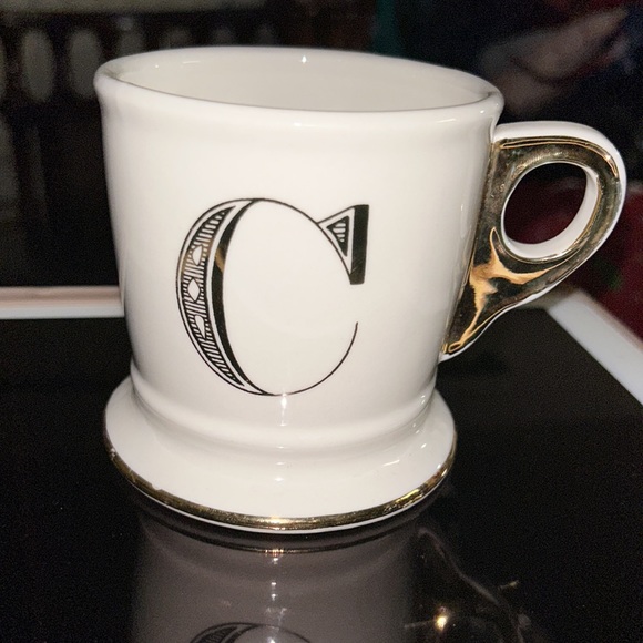 Anthropologie monogrammed gold trim mug - Picture 14 of 16